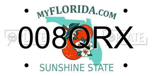008QRX Florida License Plate