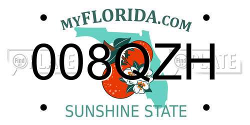 008QZH Florida License Plate