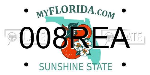 008REA Florida License Plate