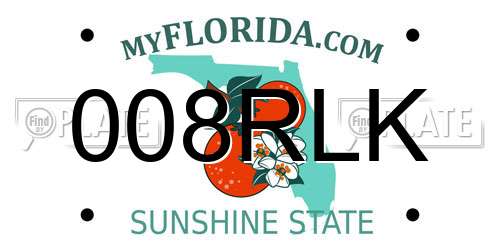008RLK Florida License Plate