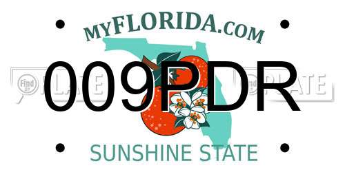 009PDR Florida License Plate