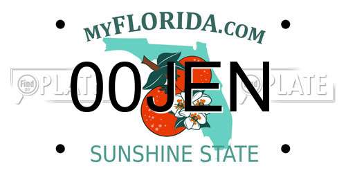 00JEN Florida License Plate