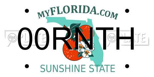 00RNTH Florida License Plate