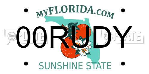 00RUDY Florida License Plate