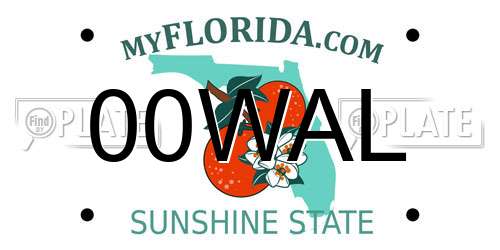 00WAL Florida License Plate