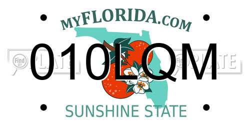 010LQM Florida License Plate