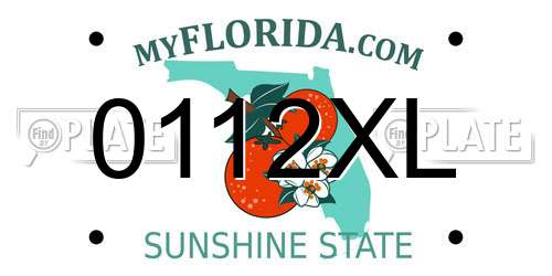 0112XL Florida License Plate