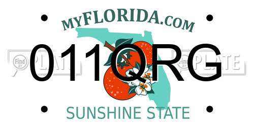 011QRG Florida License Plate