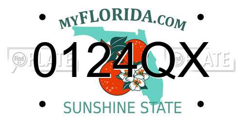 0124QX Florida License Plate