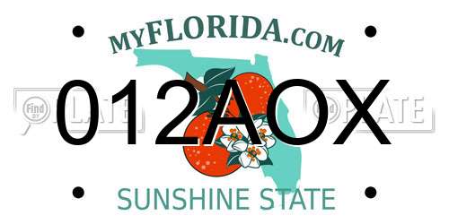 012AOX Florida License Plate