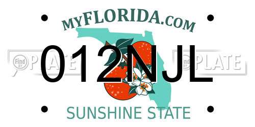 012NJL Florida License Plate