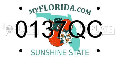 0137QC Florida License Plate
