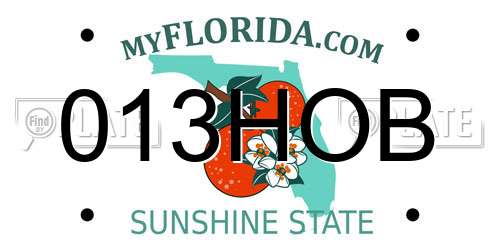 013HOB Florida License Plate