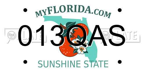 013QAS Florida License Plate