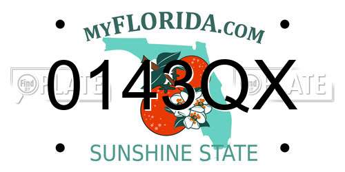 0143QX Florida License Plate