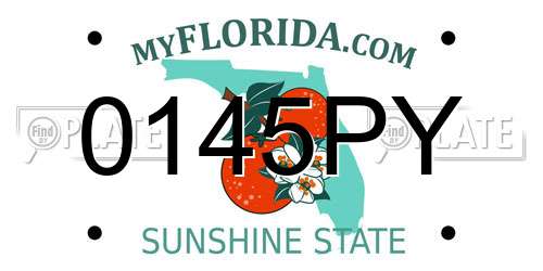 0145PY Florida License Plate