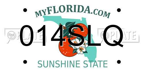 014SLQ Florida License Plate