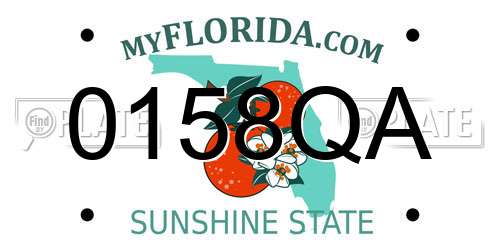 0158QA Florida License Plate