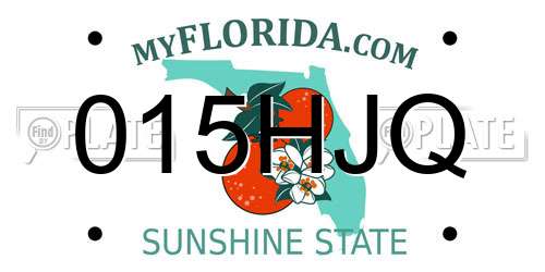 015HJQ Florida License Plate
