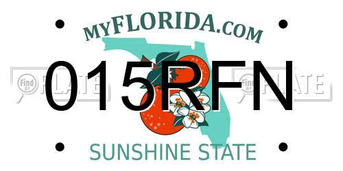 015RFN Florida License Plate