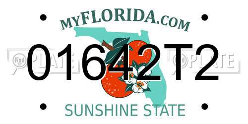01642T2 Florida License Plate