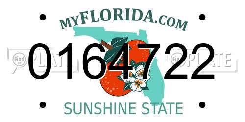 0164722 Florida License Plate