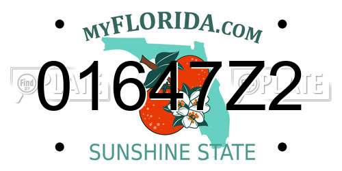 01647Z2 Florida License Plate