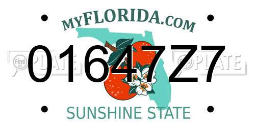 01647Z7 Florida License Plate