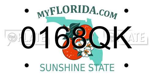 0168QK Florida License Plate