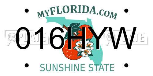 016HYW Florida License Plate