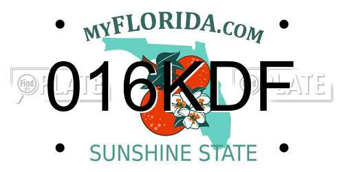 016KDF Florida License Plate