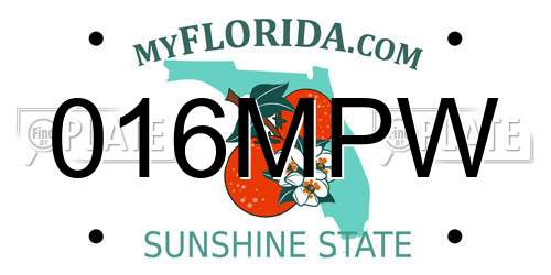 016MPW Florida License Plate
