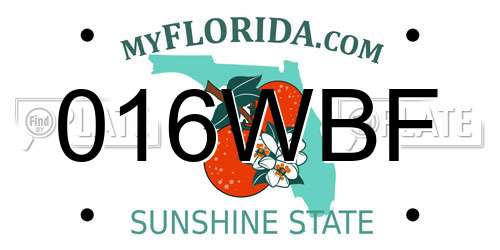 016WBF Florida License Plate