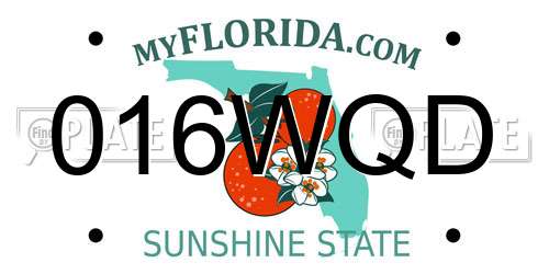 016WQD Florida License Plate