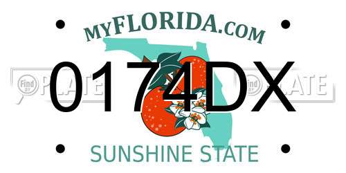 0174DX Florida License Plate
