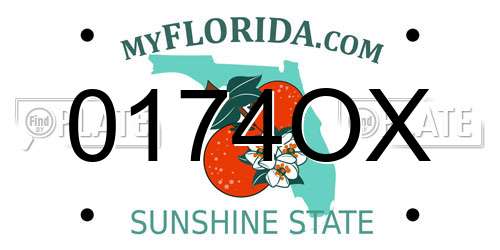 0174OX Florida License Plate