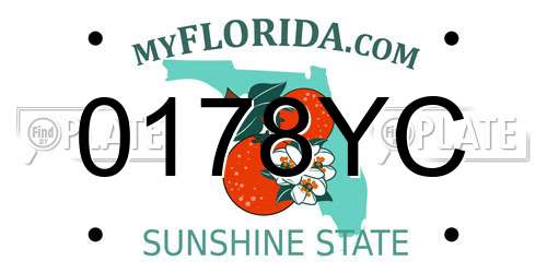 0178YC Florida License Plate