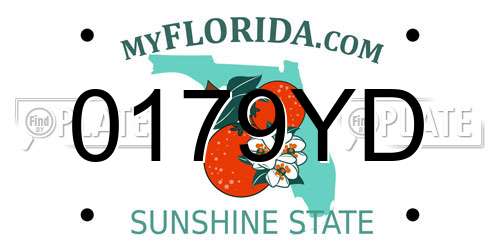 0179YD Florida License Plate