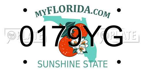 0179YG Florida License Plate