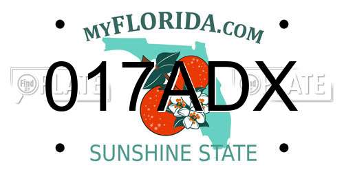 017ADX Florida License Plate