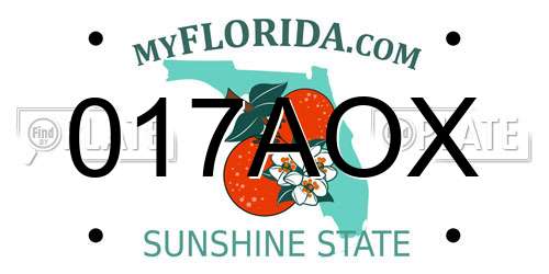 017AOX Florida License Plate