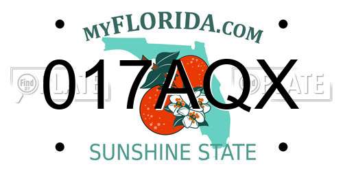 017AQX Florida License Plate