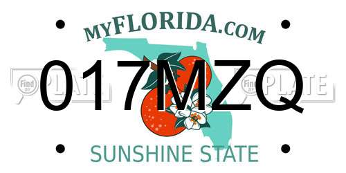 017MZQ Florida License Plate
