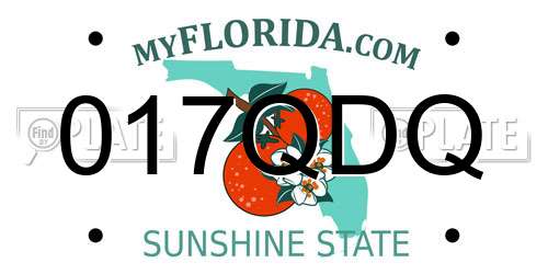 017QDQ Florida License Plate