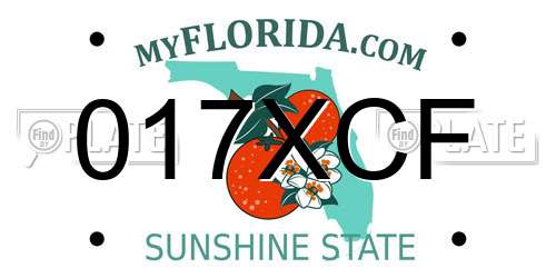017XCF Florida License Plate