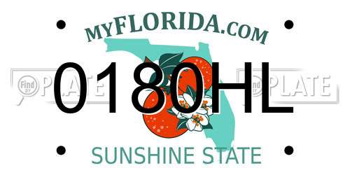 0180HL Florida License Plate