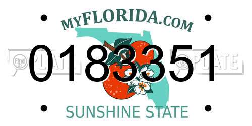0183351 Florida License Plate