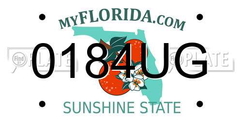0184UG Florida License Plate