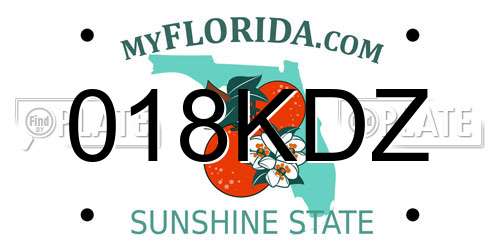 018KDZ Florida License Plate