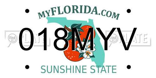 018MYV Florida License Plate